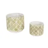 Gold White Cement Flower Pots, Set of 2