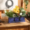 Blue Ceramic Small Planters, Set of 3