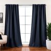 2 Panel 84"L x 52"W Navy Nautical Anchors Window Curtain Set