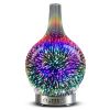 3D Fireworks Glass Vase Essential Oil Diffuser with LED Night Light