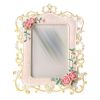 Pink Resin Rose Photo Frame, 5x7in
