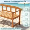 2-Seater Outdoor Garden Bench Acacia Wood with Backrest And Armrests for Garden Patio Furniture