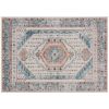 4x6 Vintage Washable Rug, Brown & Blue