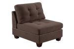 Tufted Armless Accent Chair, Black Linen