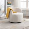 Teddy Fabric Swivel Barrel Accent Chair