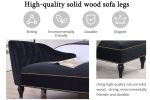 Velvet Chaise Lounge with Nailhead Trim