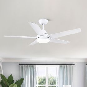 48in LED Integrated Ceiling Fan, White Blades