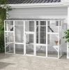 Outdoor Wooden Cat Enclosure with Weather Roof