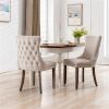 Wing-Back Dining Chair, Beige, Set of 2