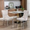 Tufted Velvet Dining Chair, Chrome Legs