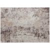 4x6 Modern Abstract Washable Rug, Mixed Brown