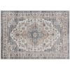 4x6 Vintage Washable Rug, Brown & Light Blue