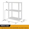 3-Tier Plastic Garage Storage Shelving Unit, White