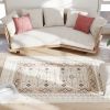 4x6 Boho Flannel Washable Rug, Brown