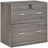 2-Drawer Locking File Cabinet, Grey