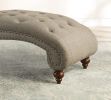 Chaise Button-Tufted Chair with Bolster Pillow