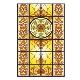 Yellow Stained Glass Church-Style Window Film