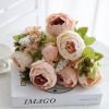 Realistic Silk Peony Flowers