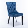 Tufted Velvet Dining Chair, Blue, Set of 2