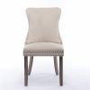 Wing-Back Dining Chair, Beige, Set of 2