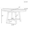 Farmhouse Round Extendable Dining Table