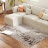 4x6 Modern Abstract Washable Rug, Mixed Brown