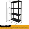 4-Tier Plastic Garage Storage Shelf, Black
