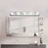 32" Modern Chrome 5-Light LED Vanity Light, Square Acrylic Lampshades Wall Mount Fixture for Bathroom, Mirror Lighting