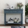 Traditional Console Table with Drawers, Navy