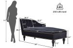 Velvet Chaise Lounge with Nailhead Trim