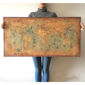 Vintage Retro Globe Poster, Framed