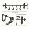 1pc Solid Heavy Duty Cast Iron Wall Mount with 4 Removable Large Utility Hooks,for Home Kitchen Garden Garage Bathroom