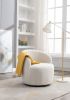 Teddy Fabric Swivel Barrel Accent Chair