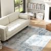 4x6 Modern Abstract Washable Rug, Blue