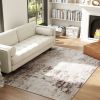 4x6 Modern Abstract Washable Rug, Mixed Brown