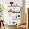 Litter Box Enclosure for 2 Cats,Hidden cat furniture, double litter cabinet, can be used as side cabinet, wash bathroom