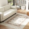 4x6 Boho Flannel Washable Rug, Brown