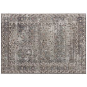 4x6 Traditional Washable Rug, Dark Mixed-Brown