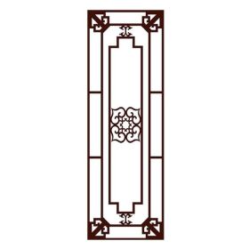 Chinese Redwood Lattice Frosted Window Film, Style 3