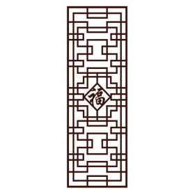 Chinese Redwood Lattice Frosted Window Film, Style 2