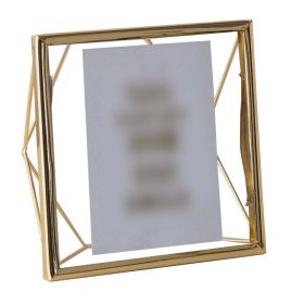 Golden Geometric Glass Picture Frame Ornament