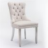 Tufted Velvet Dining Chair, Chrome Legs