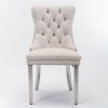 Tufted Velvet Dining Chair, Chrome Legs