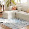 4x6 Modern Abstract Washable Rug, Blue
