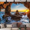 Beach Landscape Cave Wall Tapestry, 51x70in