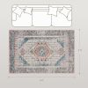 4x6 Vintage Washable Rug, Brown & Blue