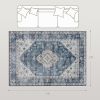 5x7 Vintage Washable Rug, Blue