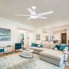 48in LED Integrated Ceiling Fan, White Blades