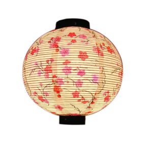 Japanese Floral Paper Lantern, White