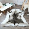 Faux Reindeer Hide Rug, White & Grey